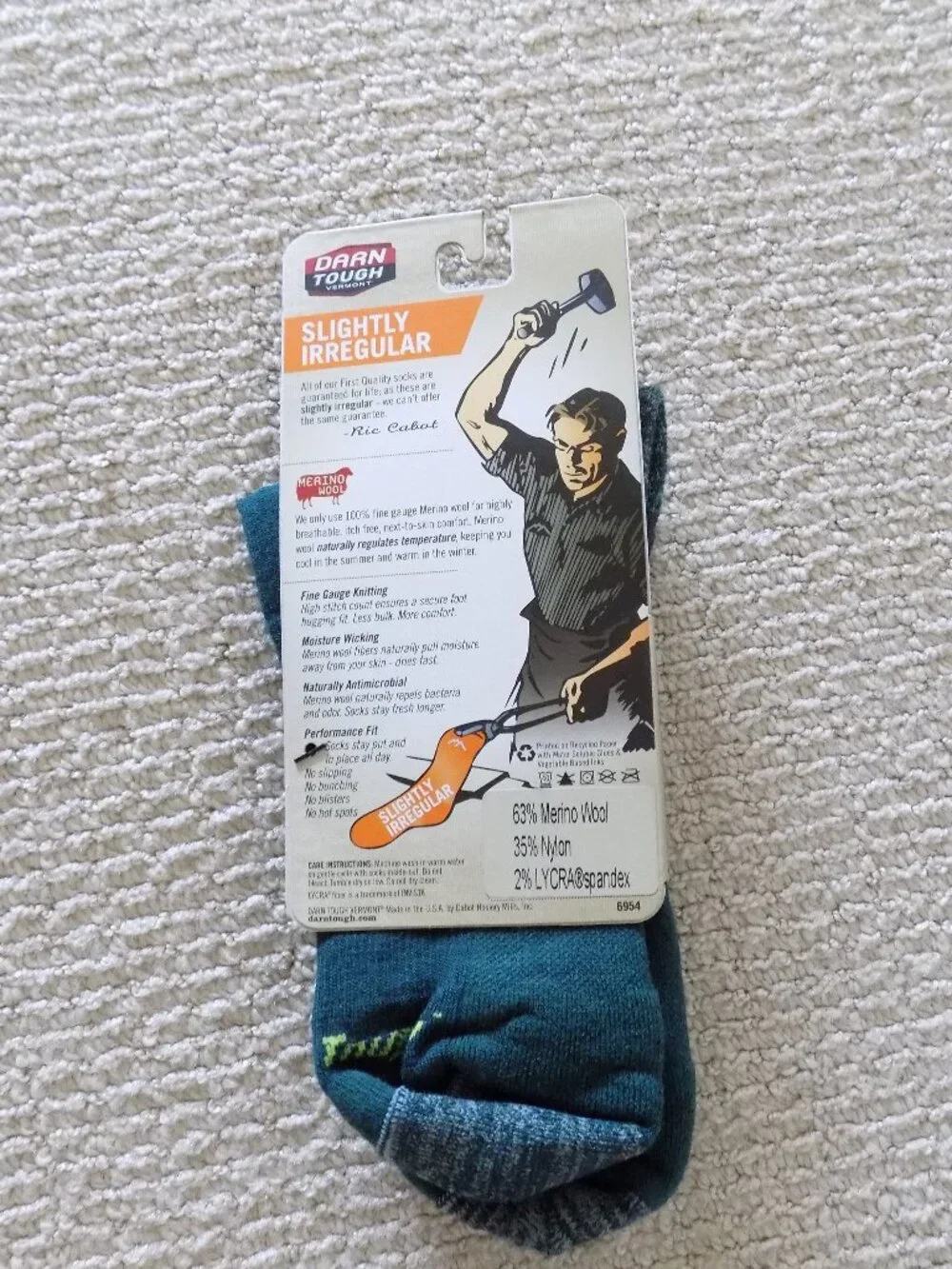 DARN TOUGH Men's Hiker Hike Trek micro crew cushion Hiking Socks GREEN MOUNTAINS